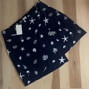 A New Day Dark Blue Skort with White Nautical Design